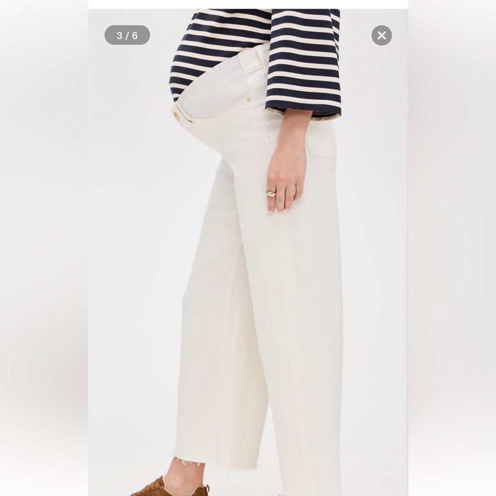 DL1961 Wide-Leg Maternity Jeans in Off-White